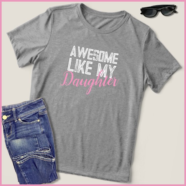 Phantastisch wie meine Tochter stolz Mutter Tri-Blend Shirt (Von Creator hochgeladen)