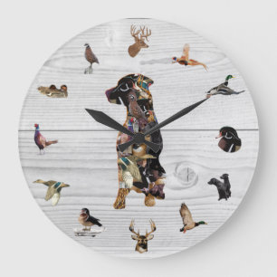 Phantastisch Wildlife Collage Labrador Retriever Große Wanduhr