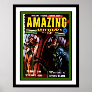 Phantastische Abenteuer #2 Retro Sci Fi Comic Book Poster