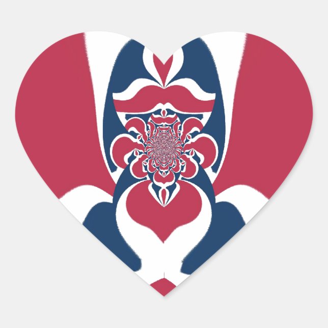 Phantastische Abstrakte E.T. Art Print Herz-Aufkleber (Vorderseite)