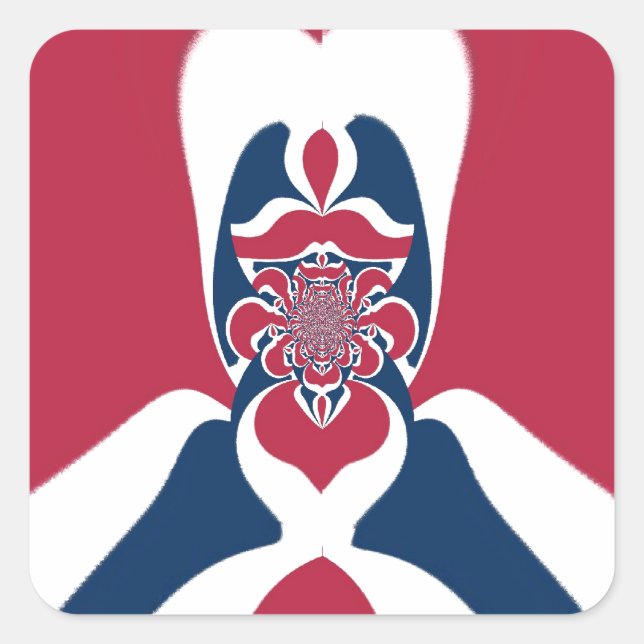 Phantastische Abstrakte E.T. Art Print Quadratischer Aufkleber (Vorderseite)