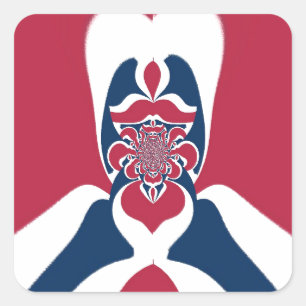 Phantastische Abstrakte E.T. Art Print Quadratischer Aufkleber