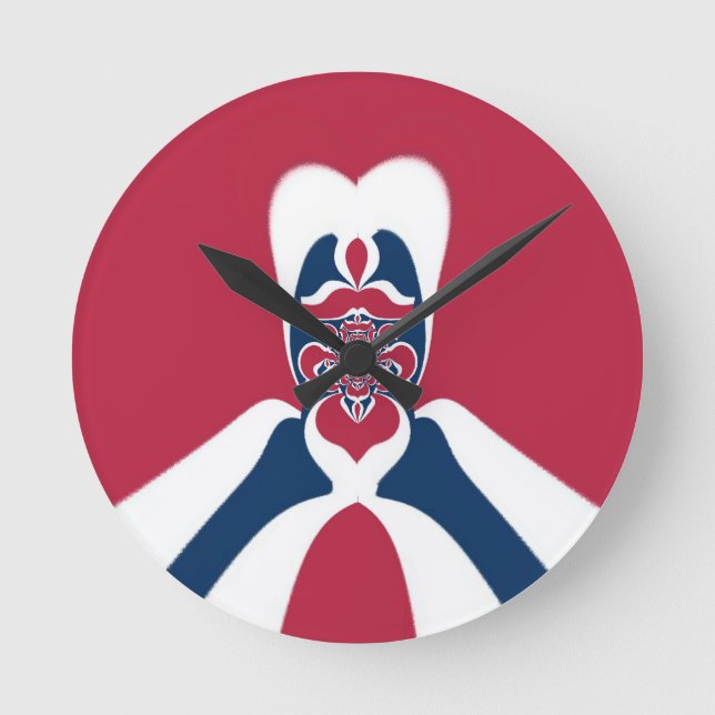 Phantastische Abstrakte E.T. Art Print Runde Wanduhr (Vorderseite)