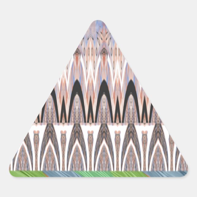 Phantastische Abstrakte Musterkunst Dreieckiger Aufkleber (Vorderseite)