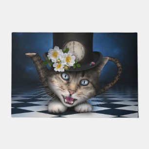 Phantastische Alice im Wunderland Teacup Cat Fußmatte