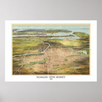 Phantastische alte Karte von Newark, New Jersey au