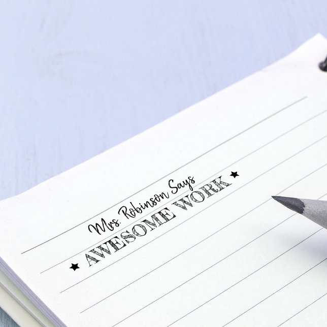 Phantastische Arbeit | Personalisierte Lehrkräfte Permastempel (Awesome Work | Personalized Teachers Self-inking Stamp)
