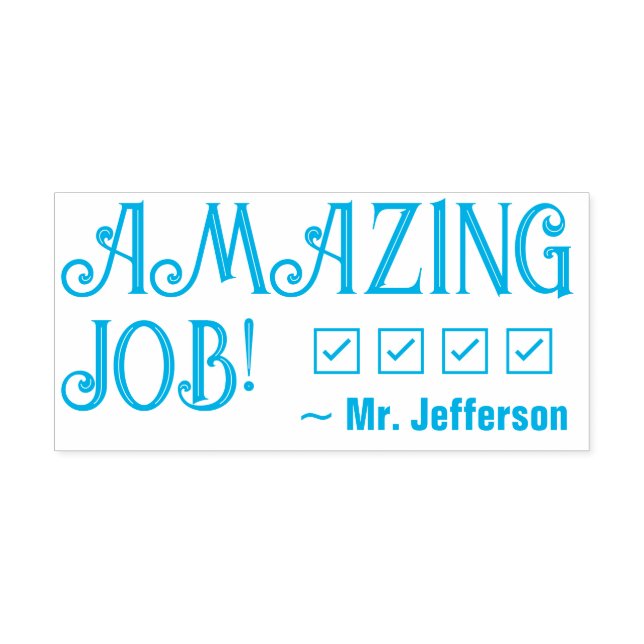 "PHANTASTISCHE ARBEIT!" + Tutor-Name Rubber-Briefm Permastempel (Design)