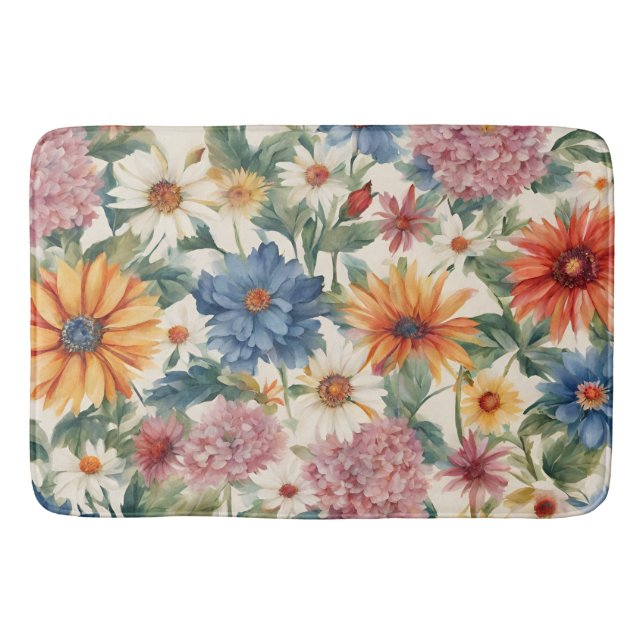 Phantastische Ausschreibung Sommergarten Blume Badematte (Vorderseite)