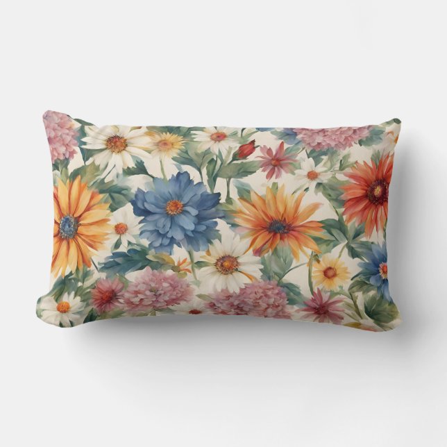 Phantastische Ausschreibung Sommergarten Blume Lendenkissen (Vorderseite)