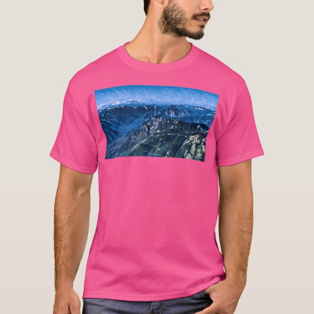 Phantastische Aussicht auf die Kaskade (Poly Art) T-Shirt (Vorderseite)