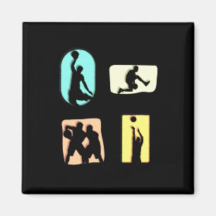 Phantastische Basketballspielerboys Kinder aktiv M Magnet