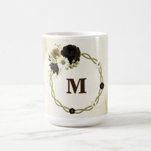 Phantastische Blume aus Elfenbeingold, Monogramm Kaffeetasse