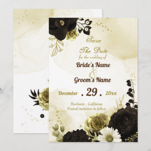 Phantastische Blume aus Elfenbeingold Save the Dat Date
