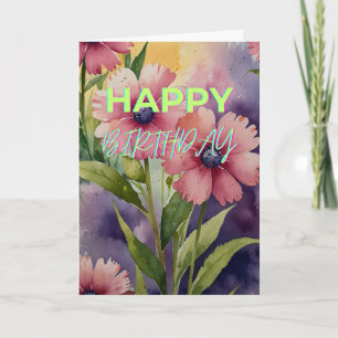 Phantastische Blume glücklich zum Geburtstag Karte