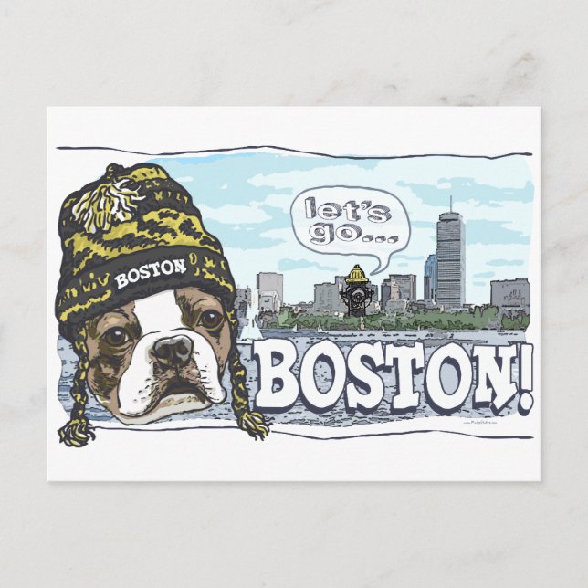 Phantastische Boston Fan Black and Gold Cap Postkarte (Vorderseite)