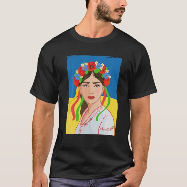 Phantastische Coole ukrainische Girl Art Ukraine T-Shirt (Vorderseite)