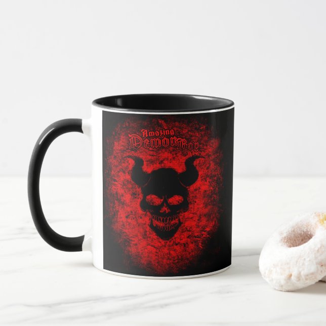 Phantastische Dämonenjunge Demon Skull-Tasse Tasse (Mit Donut)