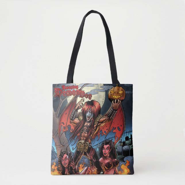 Phantastische Demon Boy Art Tote Tasche (Vorderseite)