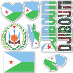 Phantastische Djibouti Shapes - Staatssymbole Aufkleber