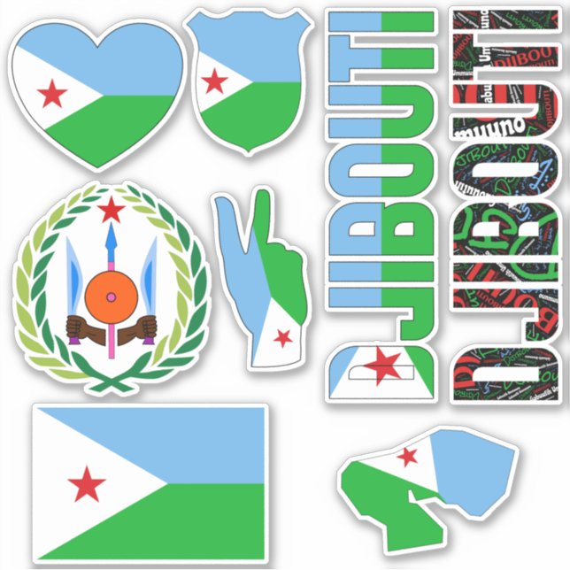 Phantastische Djibouti Shapes - Staatssymbole Aufkleber (Vorderseite)