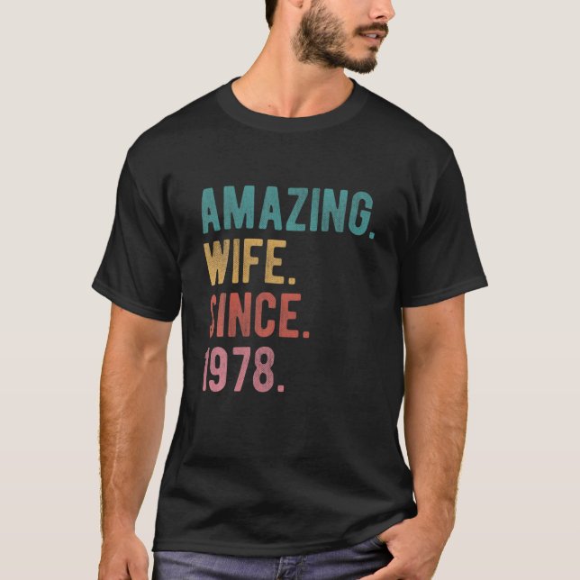 Phantastische Ehefrau Seit 1978 - 44. Hochzeitstag T-Shirt (Vorderseite)
