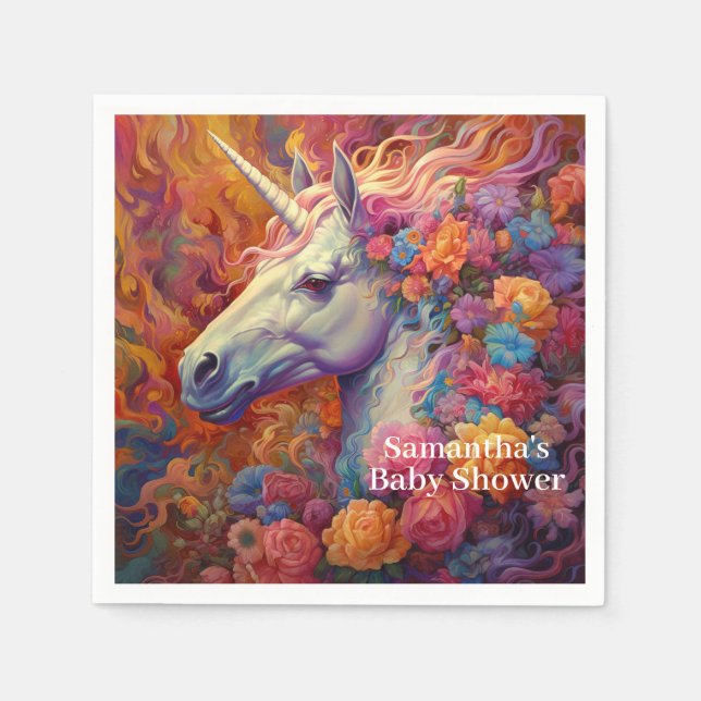 Phantastische Einhorn-Kinderdusche Serviette (Vorderseite)