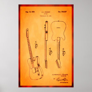 Phantastische elektrische Gitarre Patent Art Cool  Poster