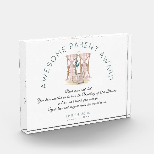 Phantastische Elternprämierungsstühle Vielen Dank Fotoblock (Links)