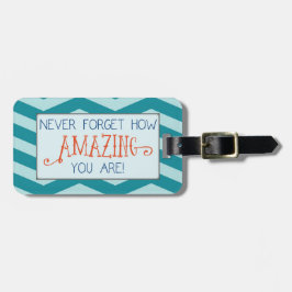 Phantastische Ermutigung mit Aquamarinem Zickzack  Gepäckanhänger