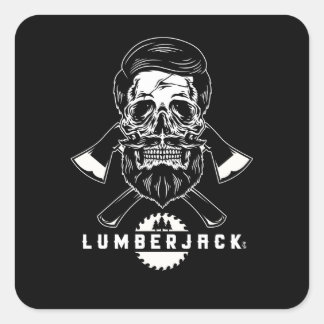 Phantastische erschütterte Lumberjack-Grafik Quadratischer Aufkleber