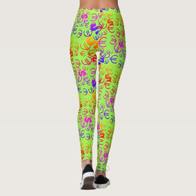 Phantastische Euro Dollars Muster Leggings (Rückseite)