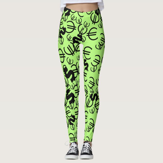 Phantastische Euro Dollars Muster Leggings (Vorderseite)