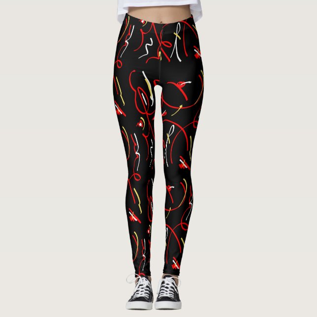 Phantastische Flammen Abstrakte Leggings (Vorderseite)