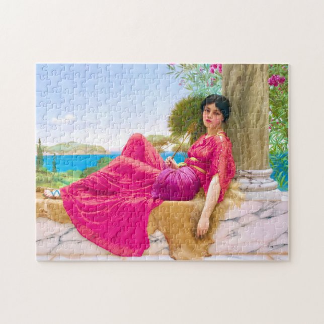 Phantastische Frau in Fuchsia von John William God Puzzle (Horizontal)