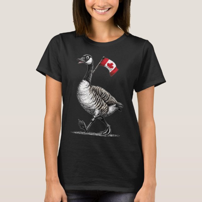 Phantastische Gänsegrafik für Kanada Liebhaber T-Shirt (Vorderseite)