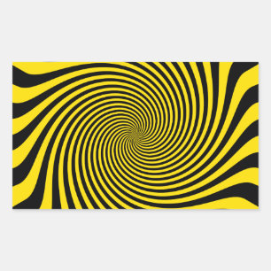 Phantastische, gelbe Swirl-Dekoration Rechteckiger Aufkleber