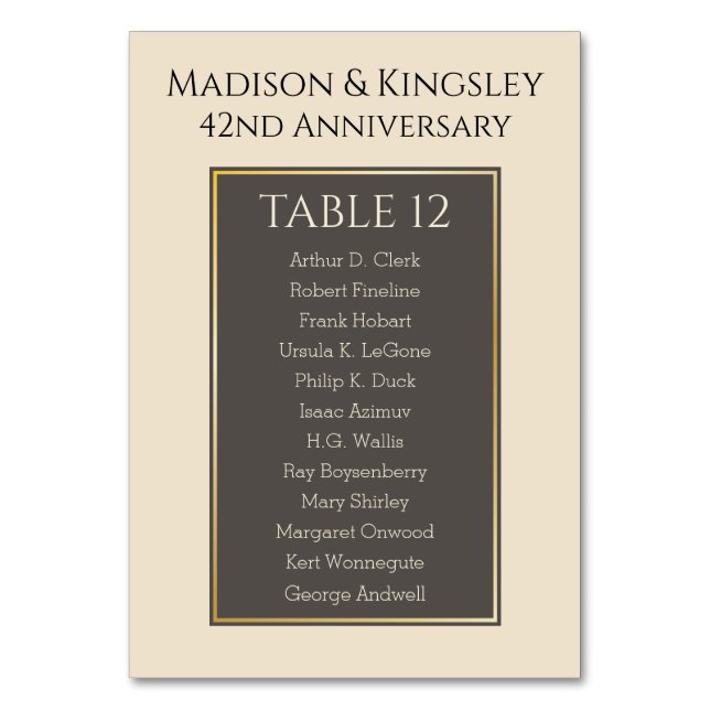 Phantastische generische Ereignis-farbige Fab-Tisc Tischnummer (Vorderseite)