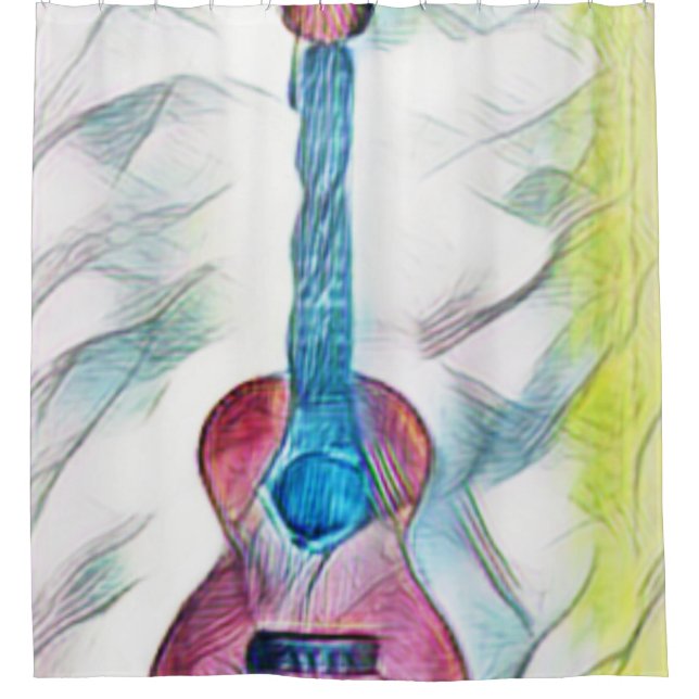 Phantastische Gitarre Duschvorhang (Vorderseite)