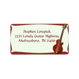 Phantastische Gitarre Red Electric Fifties Fun Adressaufkleber