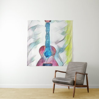 Phantastische Gitarre Wandteppich