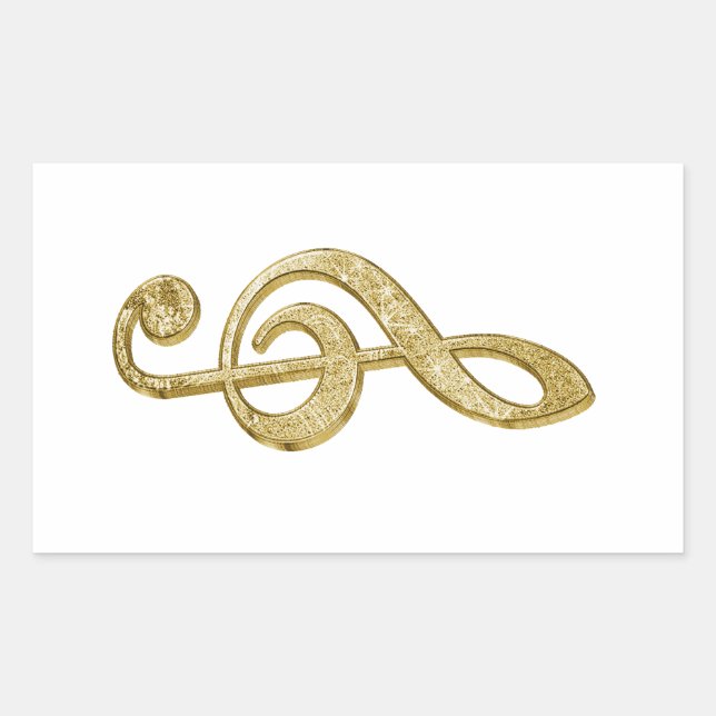 Phantastische glänzende Goldene Bar Dreifachmusik Rechteckiger Aufkleber (Vorderseite)