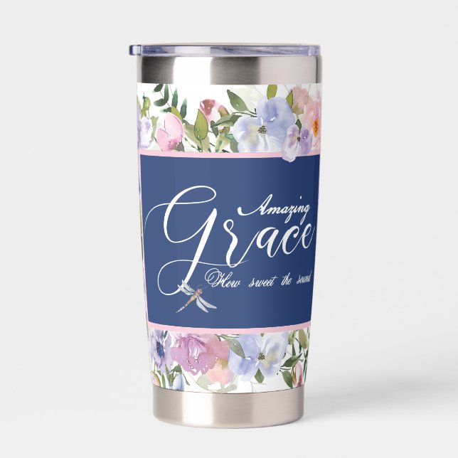 Phantastische Gnade Blumen personalisiert Thermobecher (Rechts)