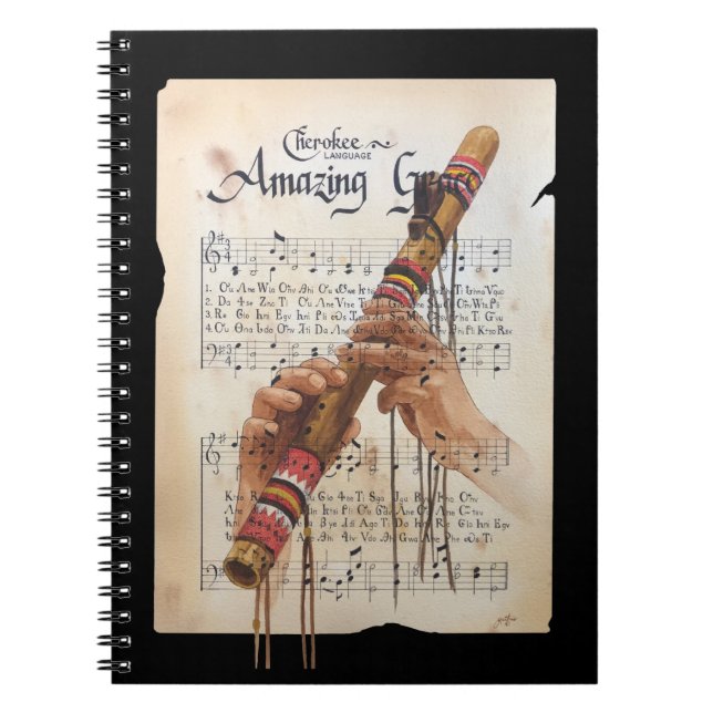 Phantastische Gnade in der Cherokee-Sprache Notizblock (Vorderseite)