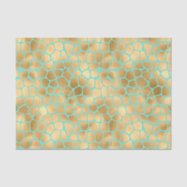 Phantastische goldene Giraffe auf blauem Hintergru Seidenpapier