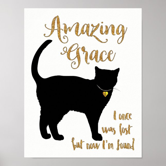 Phantastische Grace gerettete Katze Kurzhaar Poster (Vorne)