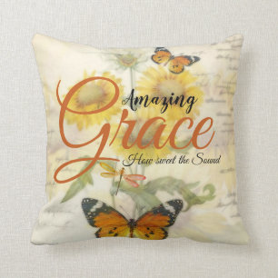 Phantastische Grace Sonnenblumen und Schmetterling Kissen