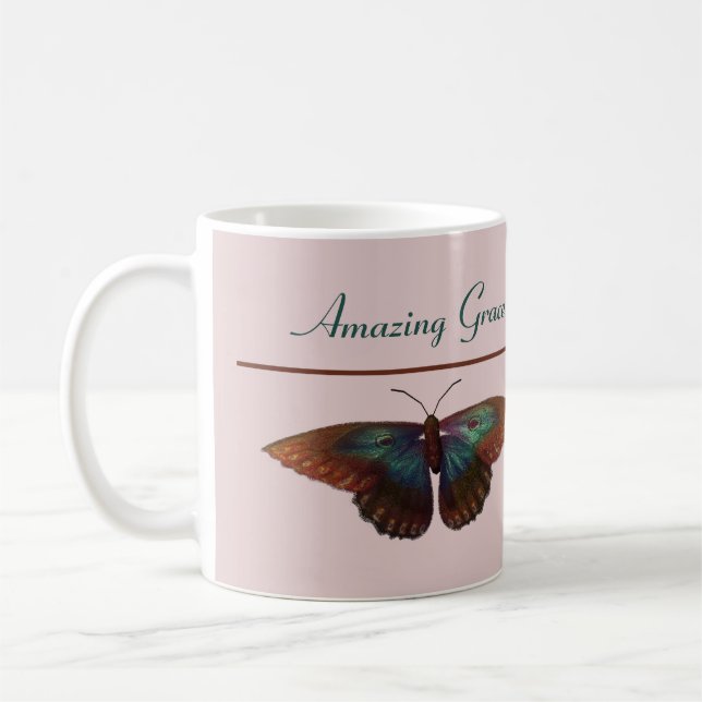 Phantastische Grace und Schmetterlinge und Blume Kaffeetasse (Links)