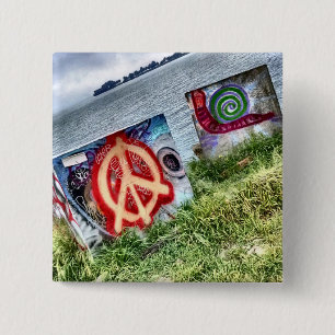 Phantastische Graffiti Art in Berkeley Kalifornien Button