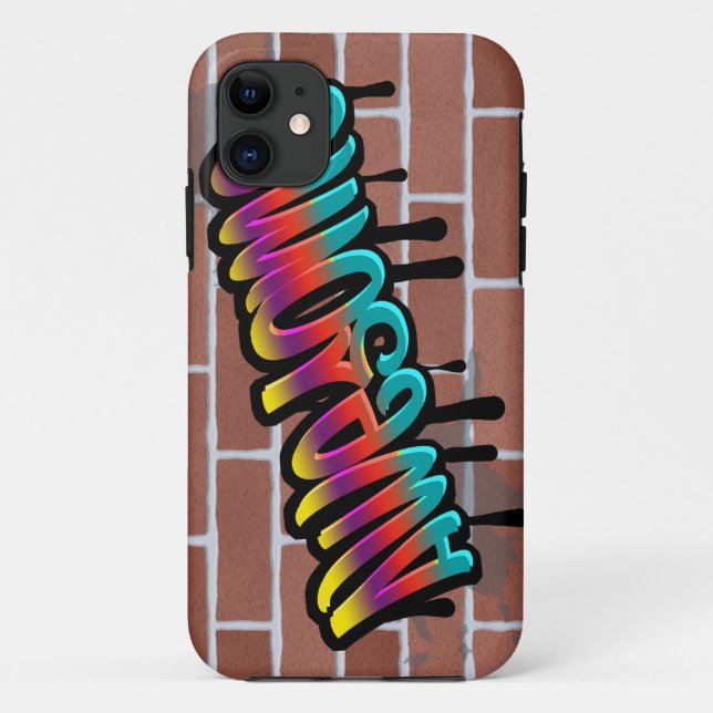 PHANTASTISCHE Graffiti-Kunst an der Ziegelwand Case-Mate iPhone Hülle (Rückseite)